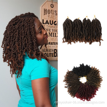 Senegal colorful spring low temperature fiber 8 inch curly crochet hair human hair wig